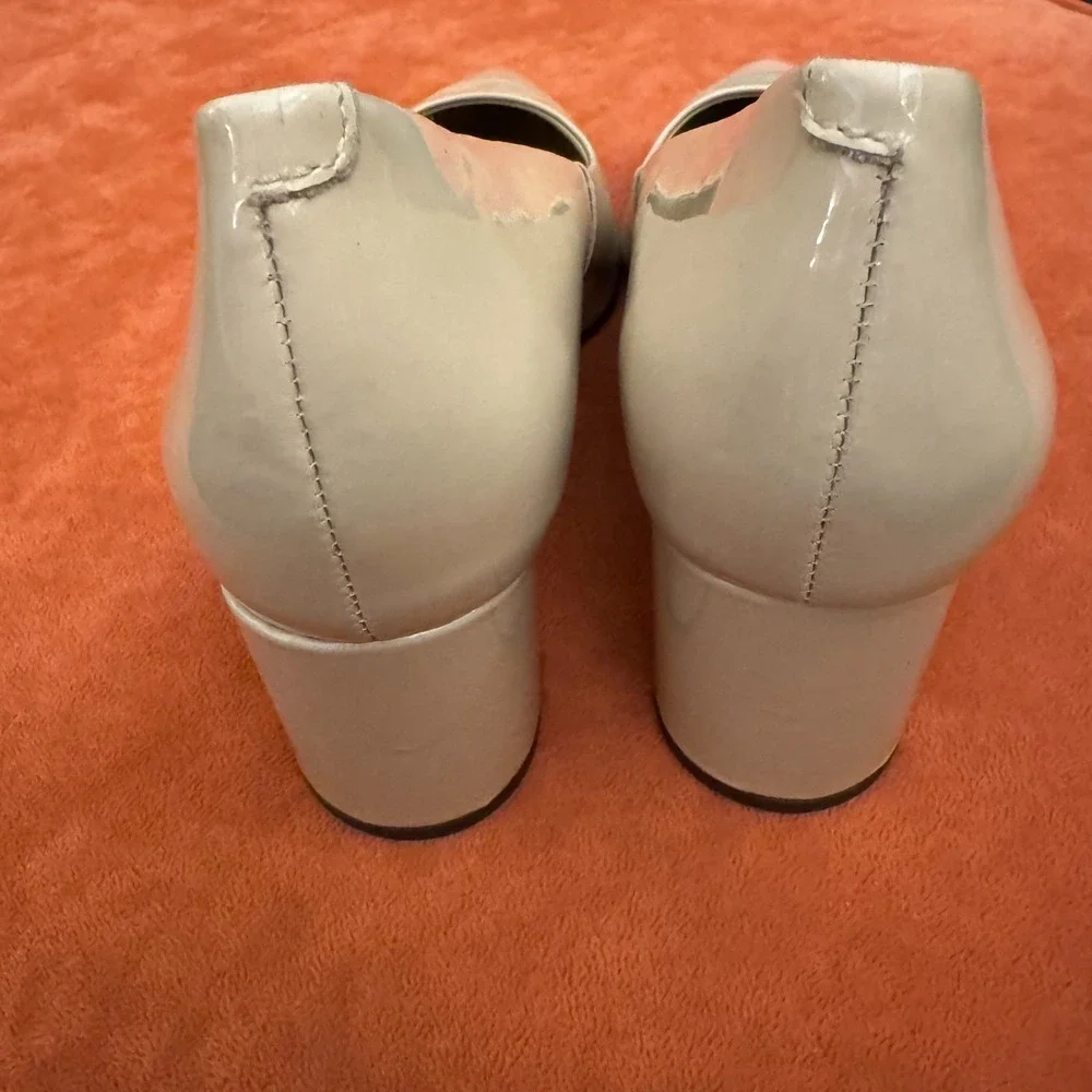 Wirth‎ Nude Patent Leather Pointed Toe Block Heel Pumps Size EU 39 - Picture 7 of 7